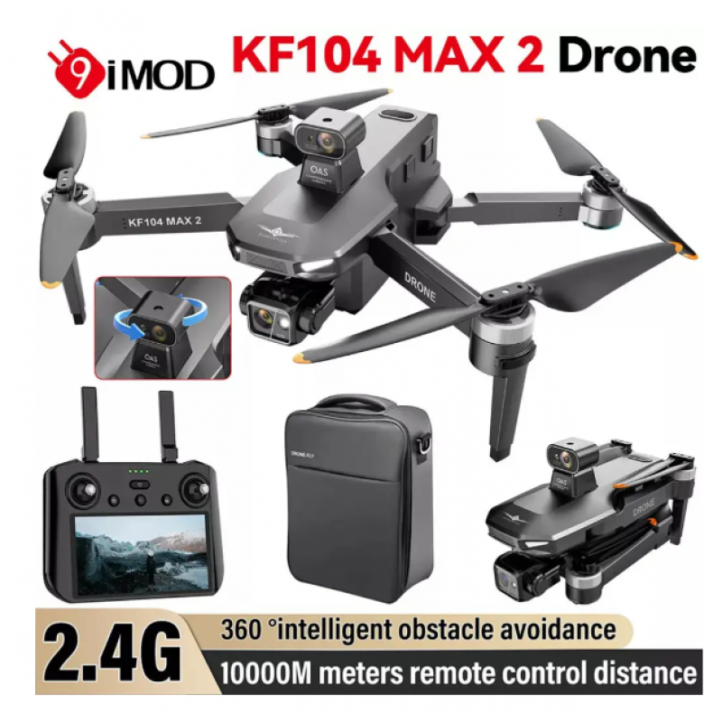 Професійний квадрокоптер KFPLAN KF104 Max2 - дрон з 4K, GPS, 3-осьовий підвіс, БК мотори, дальність 6 км, до 30 хв. польоту