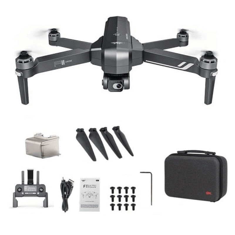 Квадрокоптер SJRC F11S 4K Pro - дрон з 4K камерою, EIS, FPV, GPS, БК мотори, до 3000м, 28 хвилин в кейсі