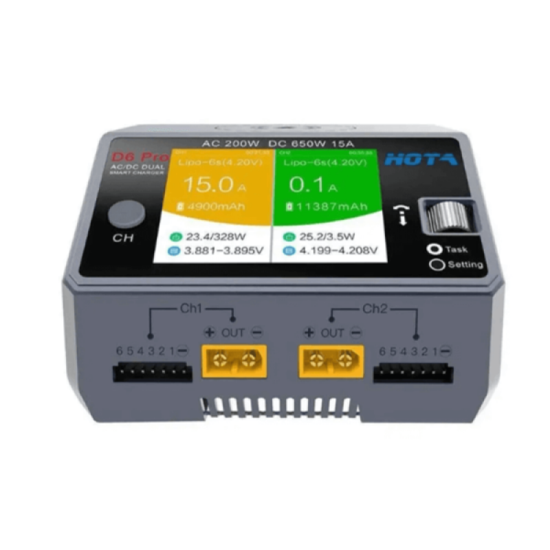 Зарядний пристрій HOTA D6 Pro AC 200W DC 650W – зарядка для живлення акумуляторів від мережі