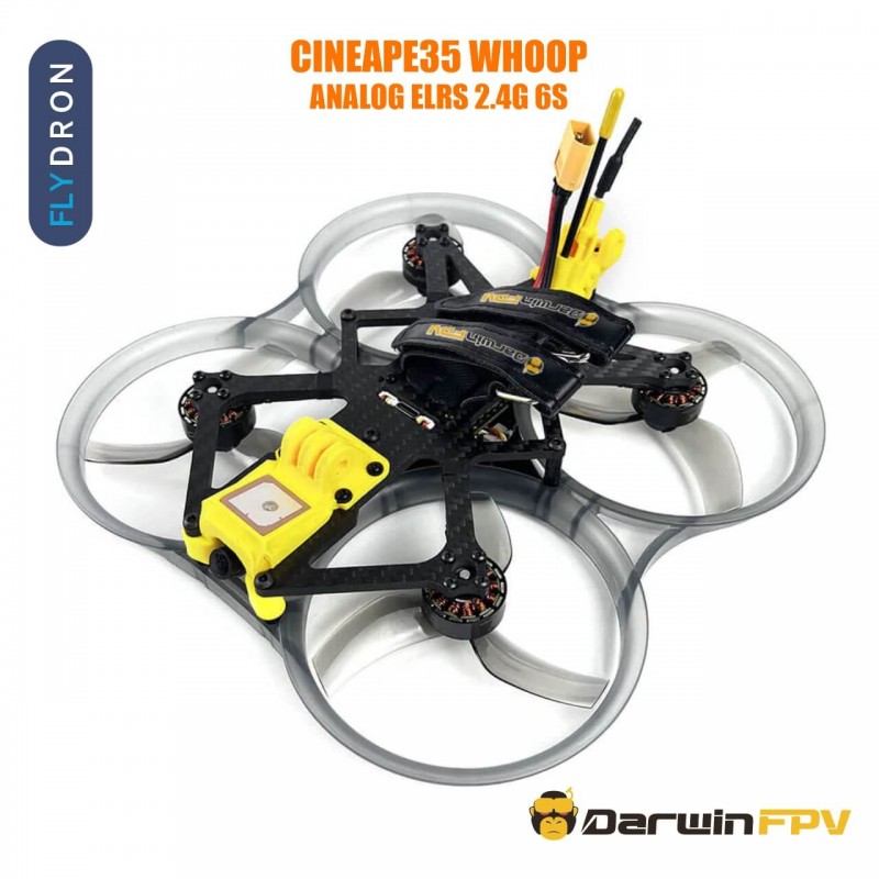 Квадрокоптер DarwinFPV CineApe35 Whoop Analog ELRS 2.4G 6S – FPV-дрон, 3,5-дюймовий, БК мотори, GPS, до 10 хвилин, до 3 км