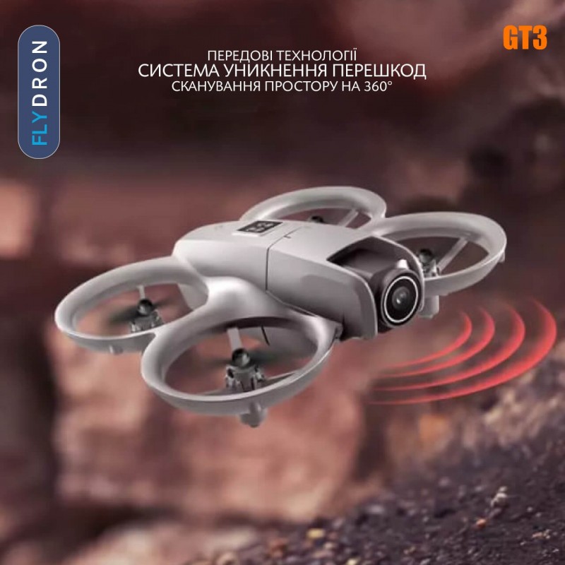 Квадрокоптер GT3 – дрон з 4K камерою, Функція FPV, Уникнення перешкод, Оптичне позиціювання, до 10 хвилин, до 100 м