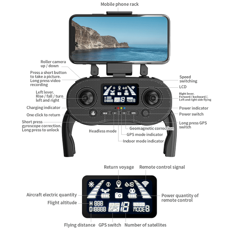 Квадрокоптер LYZRC L500 Pro MAX Orange - дрон з 4K і HD камерами, GPS, БК мотори, уникнення перешкод, до 1200м, 25 хв + VR окуляри