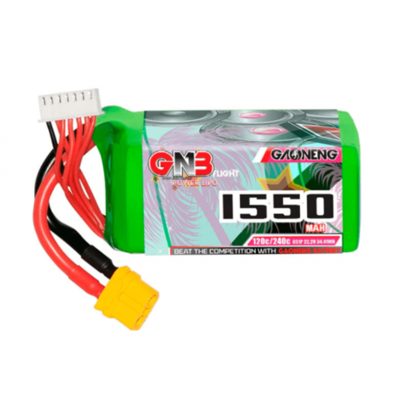 Акумулятор GNB 22.2V 1550mAh 120C Li-Po 6S1P XT60 для дрону