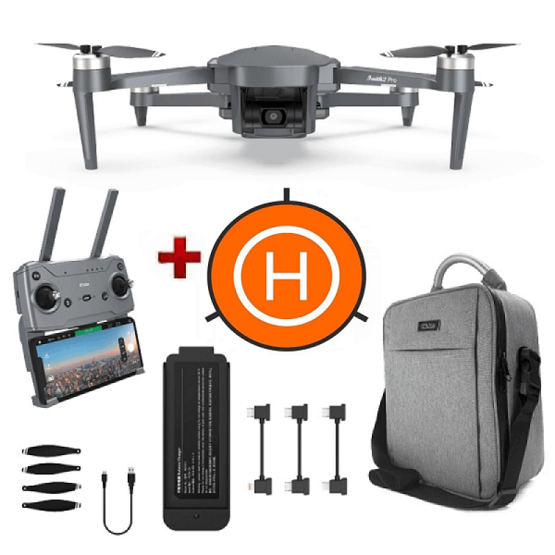 Квадрокоптер C-Fly Faith 2 Pro - дрон з 4K і HD камерами, GPS, БК мотори, до 6км, 32 хвилини + злітний майданчик