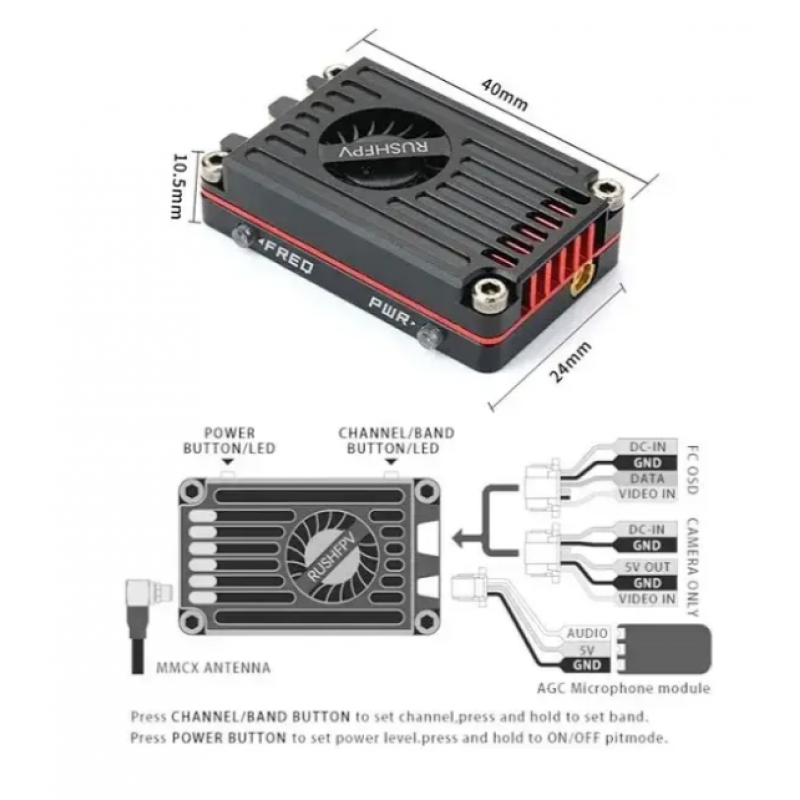 Відео передавач Rush Max Solo 5.8G 25/500/1000/2500mW VTX