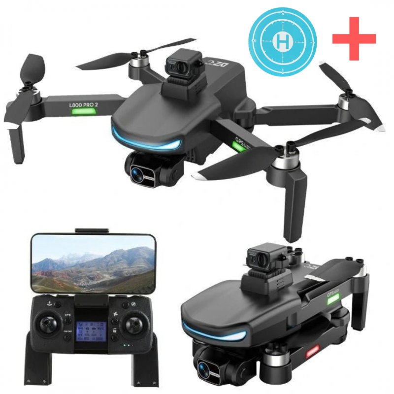 Квадрокоптер LZRC L800 Pro 2 - дрон 4K HD-камера, з 3-осьовим підвісом, 5G WIFI, уникнення перешкод, безщітковий двигун, Система GPS,Час польоту 23-26 хвилин, Дальність 1200 м