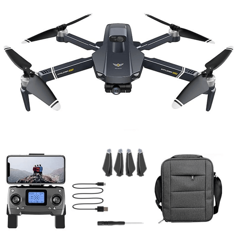 Квадрокоптер Explorer 8819 Pro Max − дрон з 4K і HD камерами, GPS, БК мотори, уникнення перешкод, до 3000м, 28 хвилин у сумці