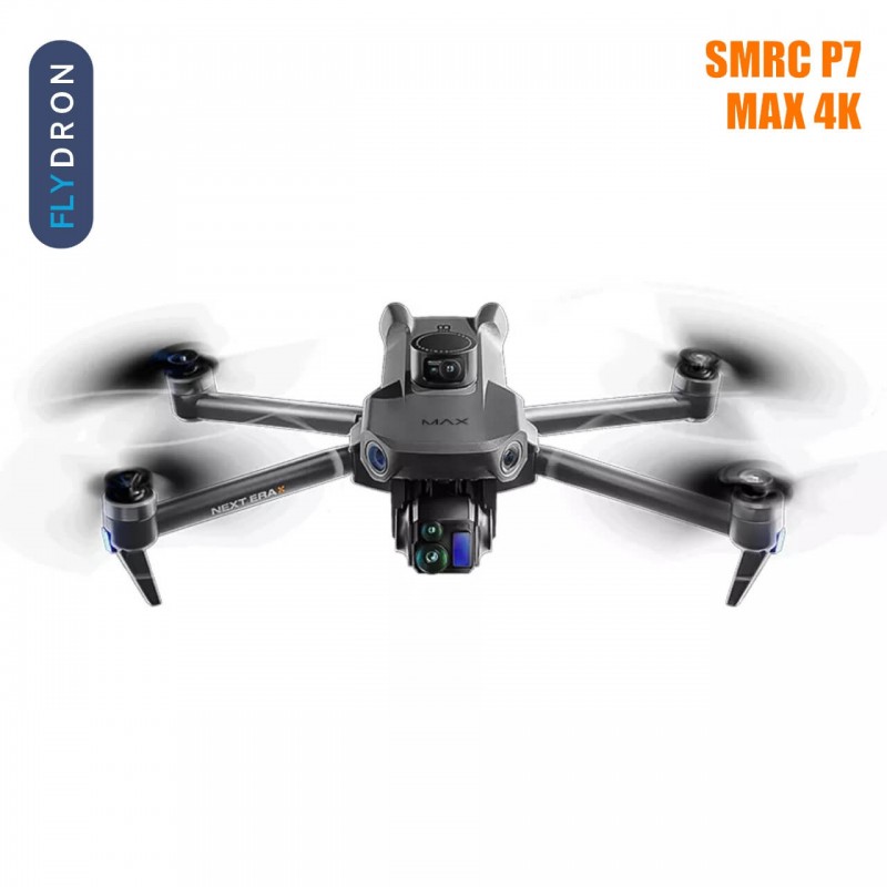 Квадрокоптер SMRC P7 Max 4K – дрон з 4K і HD камерами, БК мотори, FPV, GPS, 5G Wi-Fi, EIS, FCC, 3-осьовий підвіс, Уникнення перешкод, Сенсорний екран на пульті, до 45 хвилин, до 10 км
