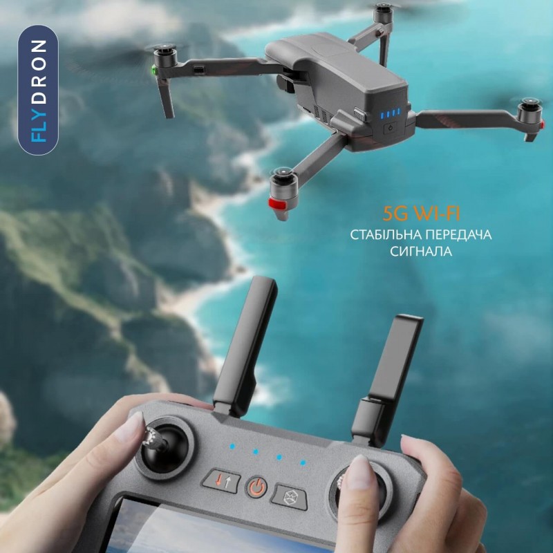 Квадрокоптер XiL019 – дрон з 4K камерою, БК мотори, GPS, 5G, FCC, EIS, 3-осьовий підвіс, Уникнення перешкод, Екран на пульті 5,5 дюймів, АКБ у комплекті, до 45 хвилин, до 10 км, Сумка