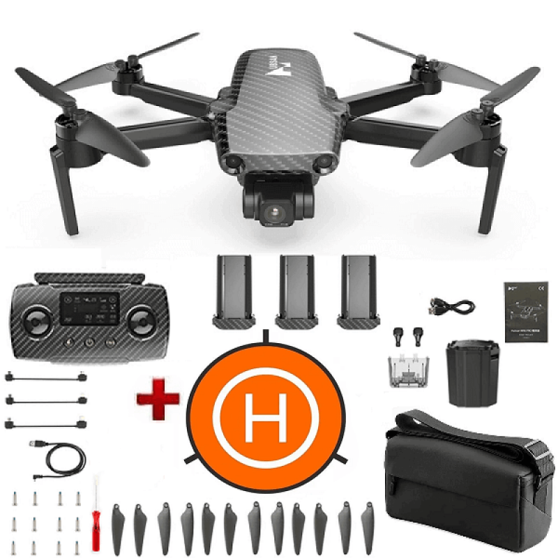 Квадрокоптер Hubsan Zino Mini PRO Refined Portable Combo - дрон з 4K камерою, запобігання перешкод, до 15 км, 40 хв + злітний майданчик