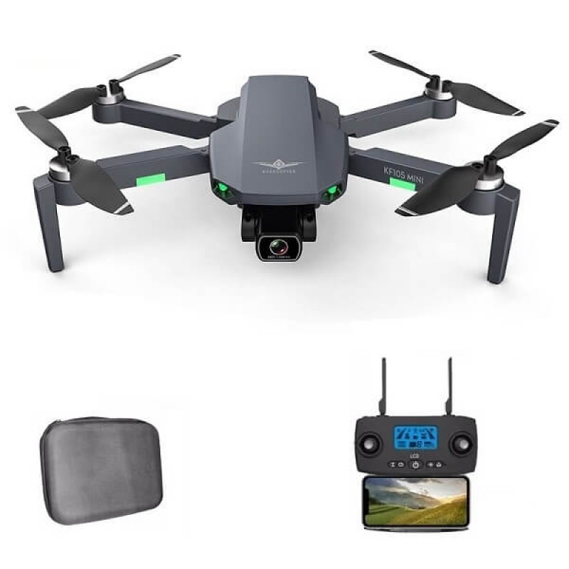 Квадрокоптер Kfplan KF105 - дрон з 4K і HD камерами, FPV, GPS, БК мотори, запобігання перешкод, до 500м, 22 хвилин в кейсі