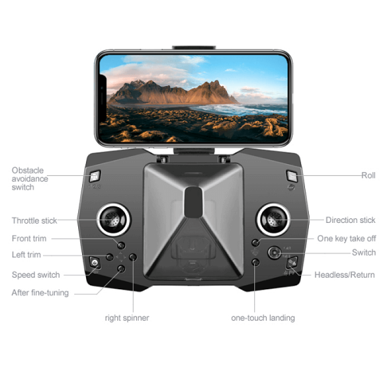 Квадрокоптер XKJ KY912 White – міні-дрон з 4K і HD камерами, FPV, уникнення перешкод, до 15 хвилин в кейсі