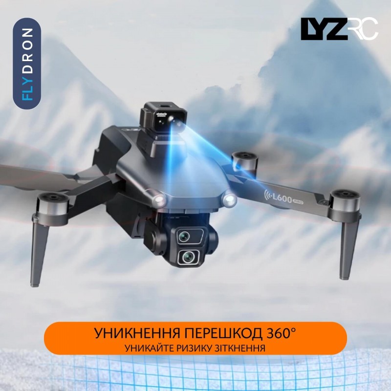 Квадрокоптер LYZRC L600 Pro-1 – дрон з 4K і HD камерами, БК мотори, GPS, 5G Wi-Fi, EIS, 3-осьовий підвіс, Уникнення перешкод, Пульт з екраном, АКБ у комплекті, до 28 хвилин, до 1,2 км, Сумка