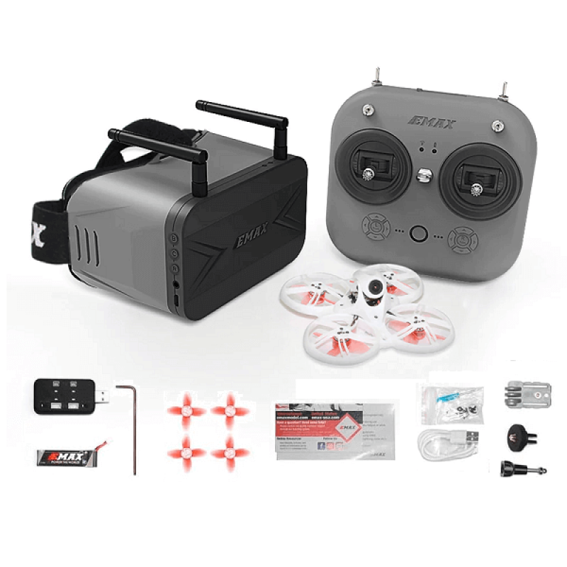 Квадрокоптер Emax Tinyhawk III RTF FPV Kit – FPV дрон з камерою, БК моторами, окулярами і кейсом