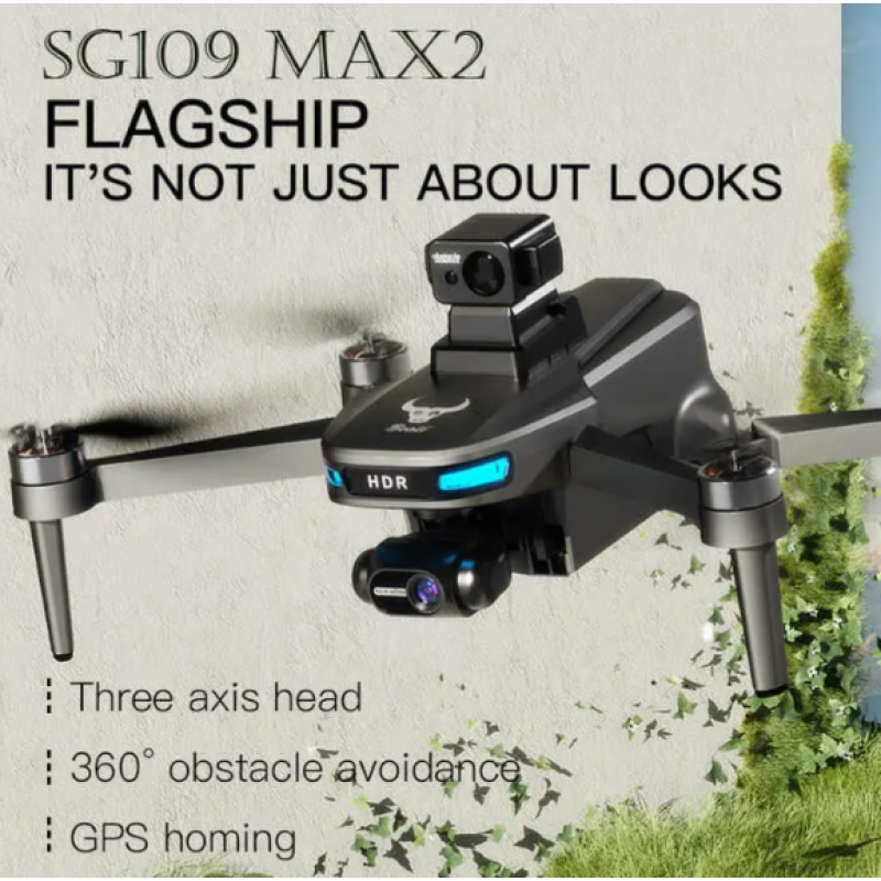 Квадрокоптер SG109 MAX 4K - дрон HD камера, GPS, БК моторы, 3-осевой подвес, 1,2 км, до 25 мин. полета
