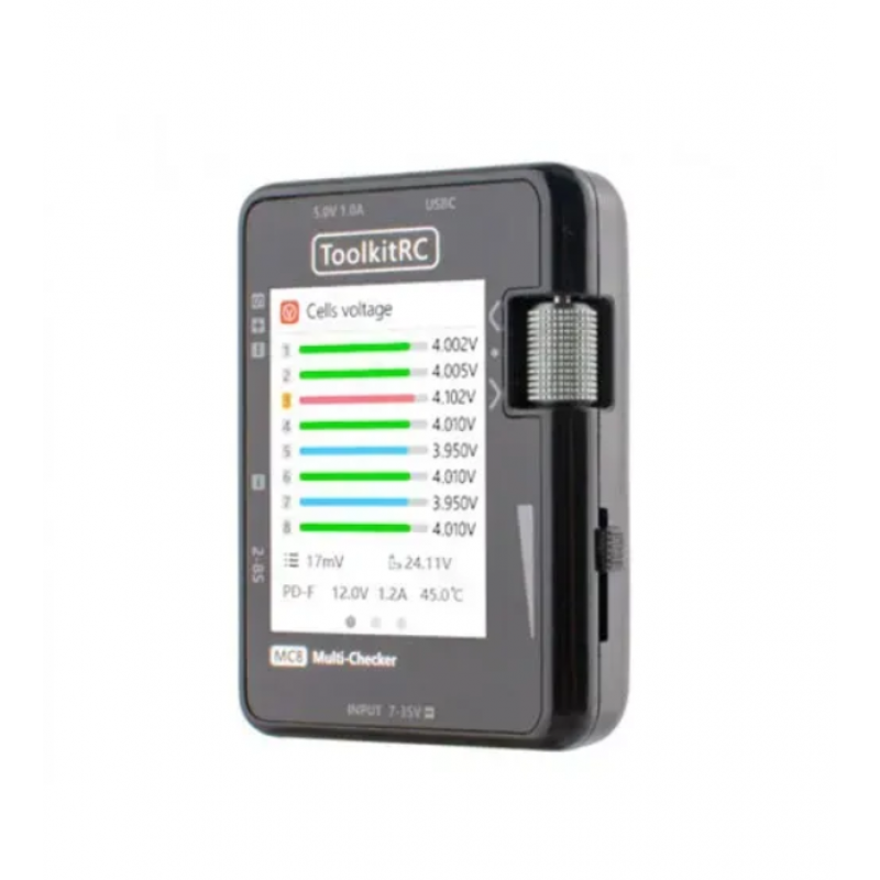 Мультітестер ToolkitRC MC8 для акумуляторів 1s-8s