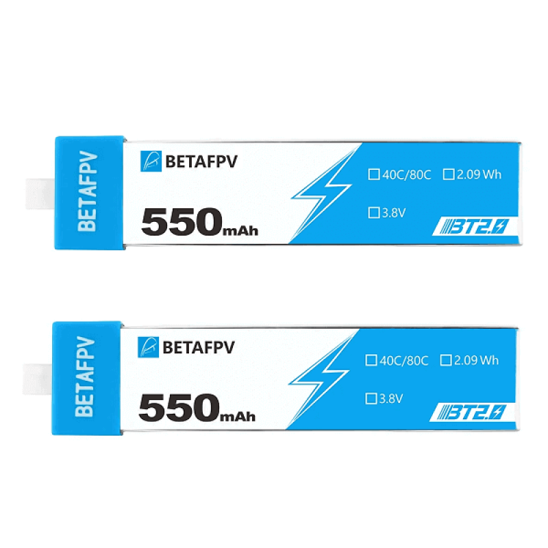 Акумуляторна батарея 2 шт на 550 mAh 1S BT2.0 для квадрокоптера BetaFPV Cetus X, Cetus Pro FPV