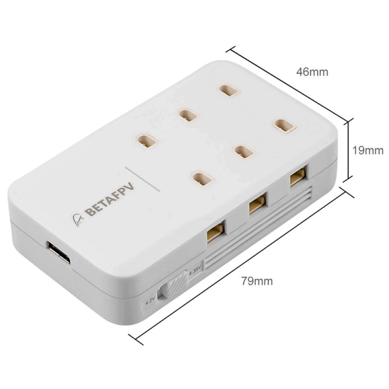 Зарядний пристрій для акумулятора квадрокоптера BETAFPV 6 портів 1S Charger Board з Wall Adapter V2 EU