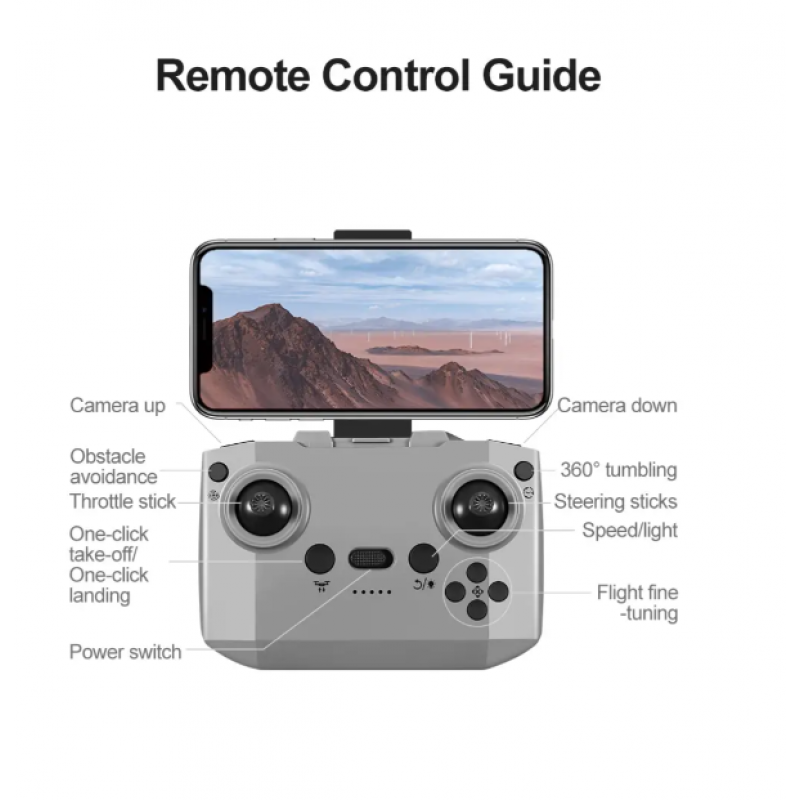 Квадрокоптер V66 - Дрон з HD камерою Mini drone з гіроскопом, до 200 м. до 12 хв