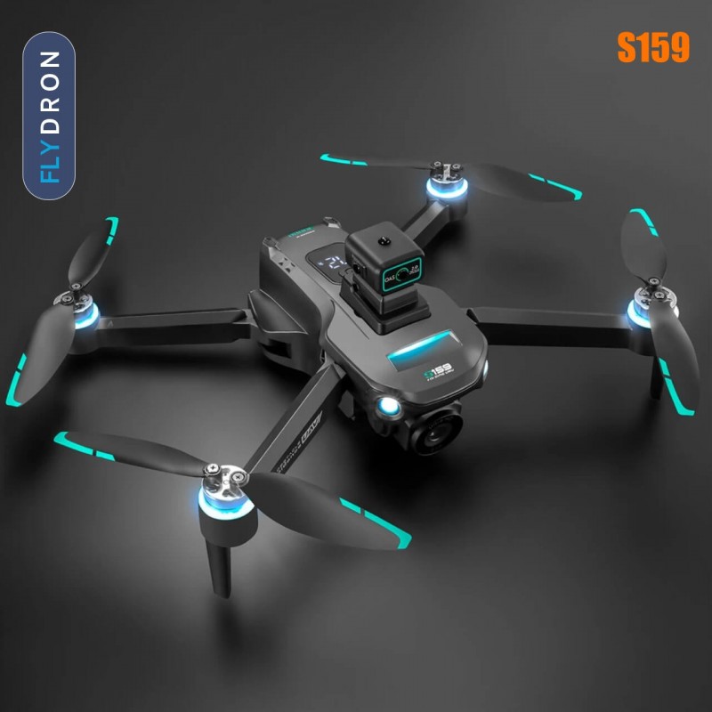 Квадрокоптер S159 – дрон з HD-камерою, БК мотори, FPV, 5G Wi-Fi, GPS, ESC, EIS, Екран на пульті 5,9 дюйми, Уникнення перешкод, до 20 хвилин, до 500 м, Кейс