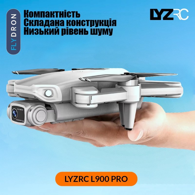 Квадрокоптер LYZRC L900 Pro Grey – FPV-дрон з 4K і HD камерами, ESC, GPS, БК мотори, 28 хвилин, 1200 метрів, Кейс + Подарунок (Злітно-Посадковий Майданчик)