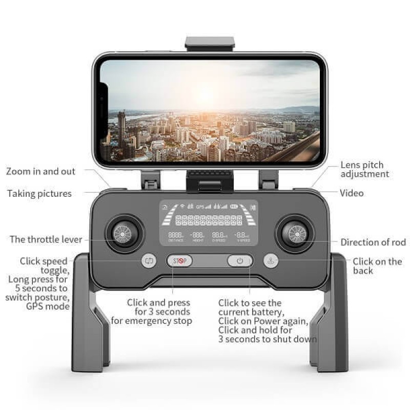 Квадрокоптер SJRC F7 4K Pro – дрон з 4K камерою, EIS, FPV, GPS, БК мотори, до 3000м, 25 хвилин в сумці