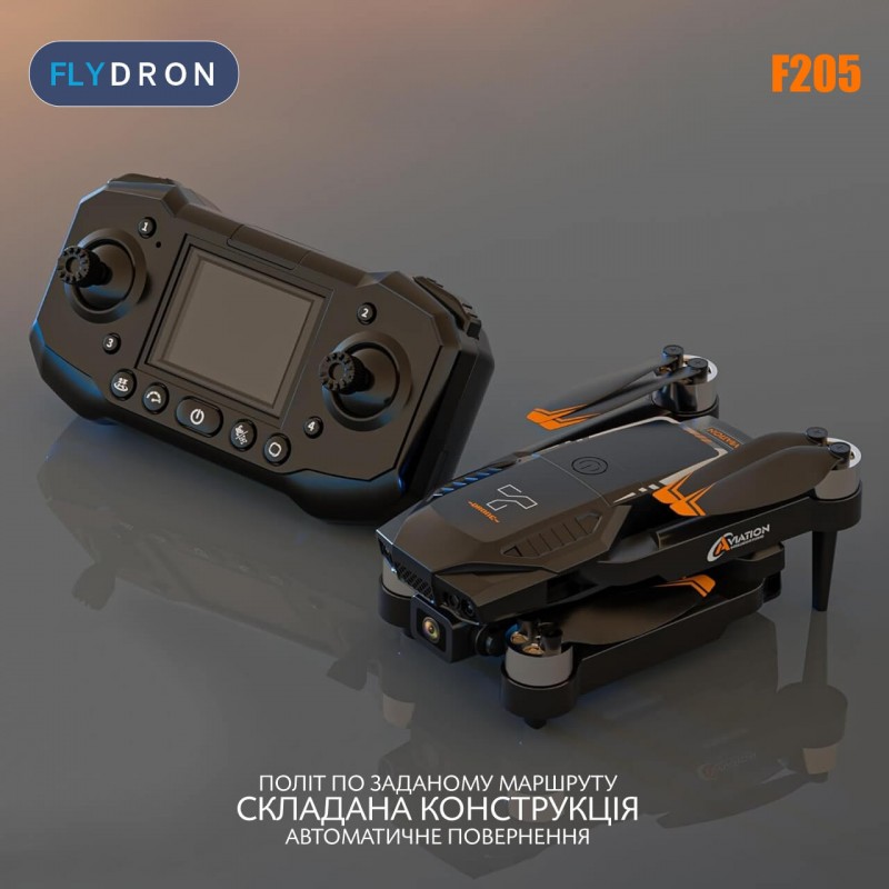 Квадрокоптер F205 – дрон з HD-камерою 1080p, БК мотори, FPV, 5G Wi-Fi, Екран на пульті 4,5 дюйми, Уникнення перешкод, до 20 хвилин, до 150 м, Кейс