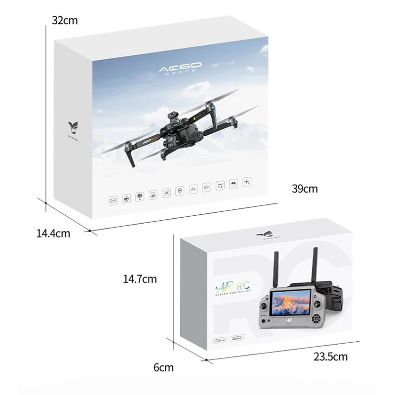 Квадрокоптер AE60 Ultra— дрон з 4K камерою, FPV, GPS, 3-осьовим підвісом, сенсорним пультом керування 7.2", з уникненням перешкод, до 8 км, до 29 хвилин польоту, з сумкою