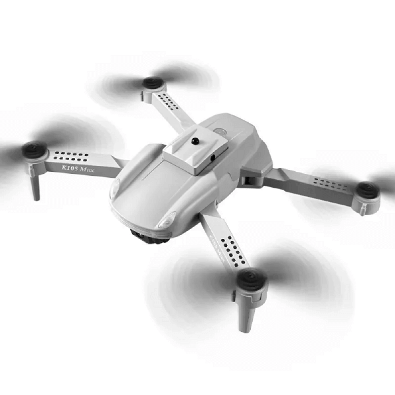 Квадрокоптер RC K105 Max Gray − дрон з 4K і HD камерами, FPV, барометр, уникнення перешкод, 15 хвилин у кейсі