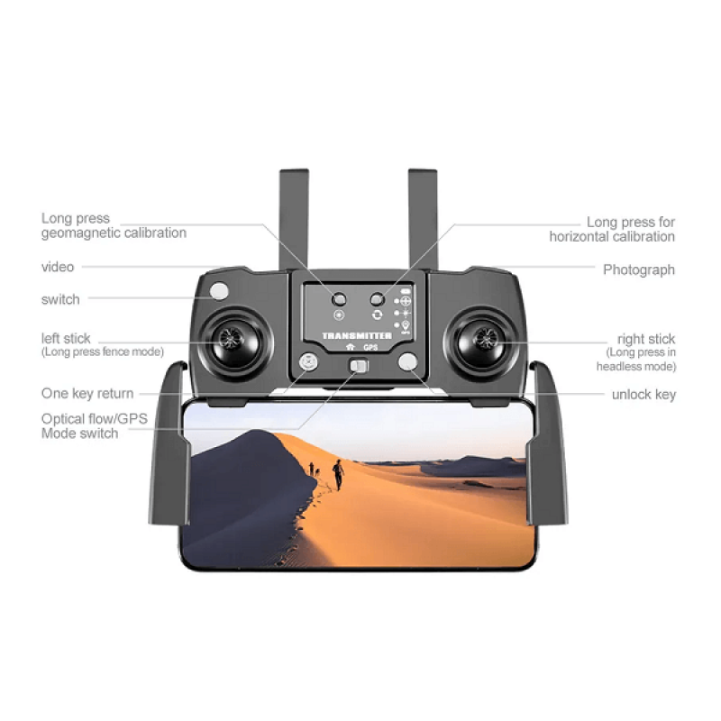 Квадрокоптер XKJ K911 Max − дрон з 4K і HD камерами, GPS, БК мотори, запобігання перешкод, до 1200м, 20 хвилин у кейсі