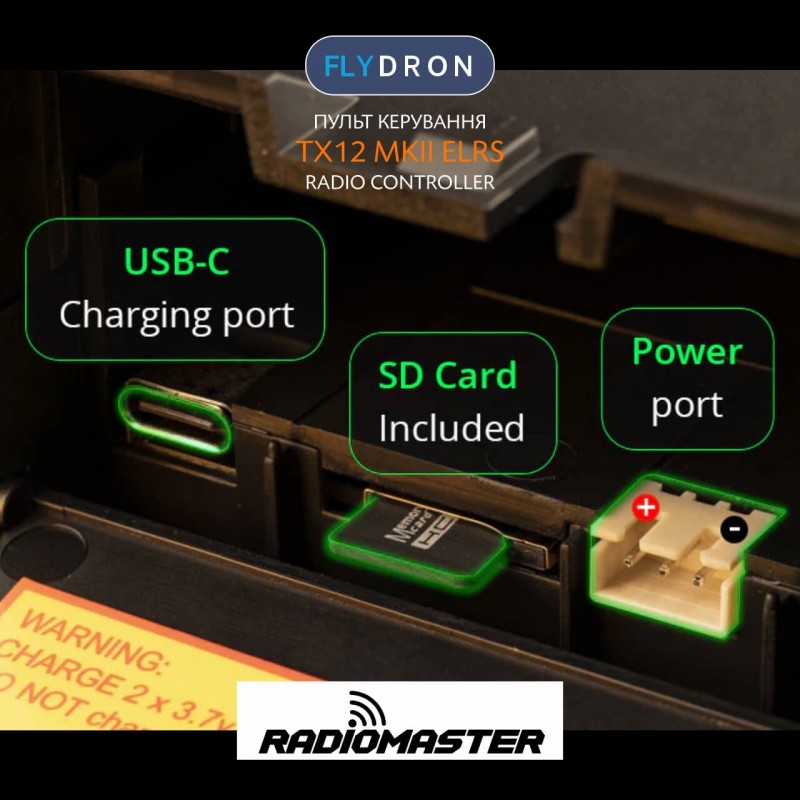 Пульт керування RadioMaster TX12 MKII ELRS EdgeTX для квадрокоптерів