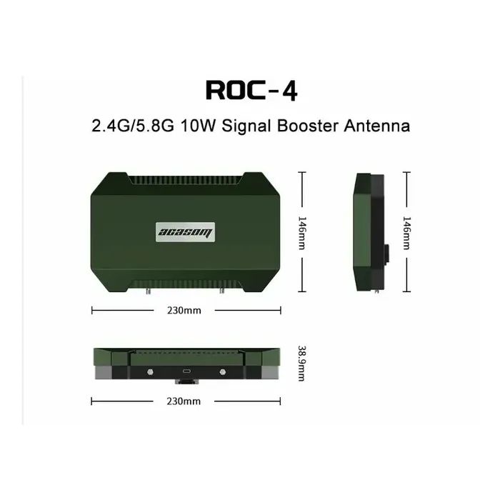 Підсилювач сигналу для дрона Acasom ROC-4 Green 2.4G/5.15/5.8G (10Вт) + кріплення до штативу (ROC-4 Green)