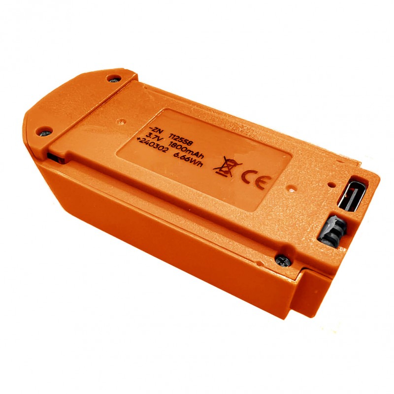 Акумулятор для дрона V66 / GT3 - Li-Pol 1800 мА · год 3,7 В (до 15 хвилин польоту, сірий / помаранчевий)