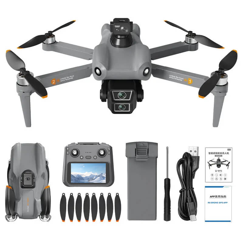 Квадрокоптер L300 Ultra - дрон з HD-камерою, FPV 5G, GPS, уникненням перешкод, пультом із сенсорним екраном, до 500 м, до 28 хвилин у сумці