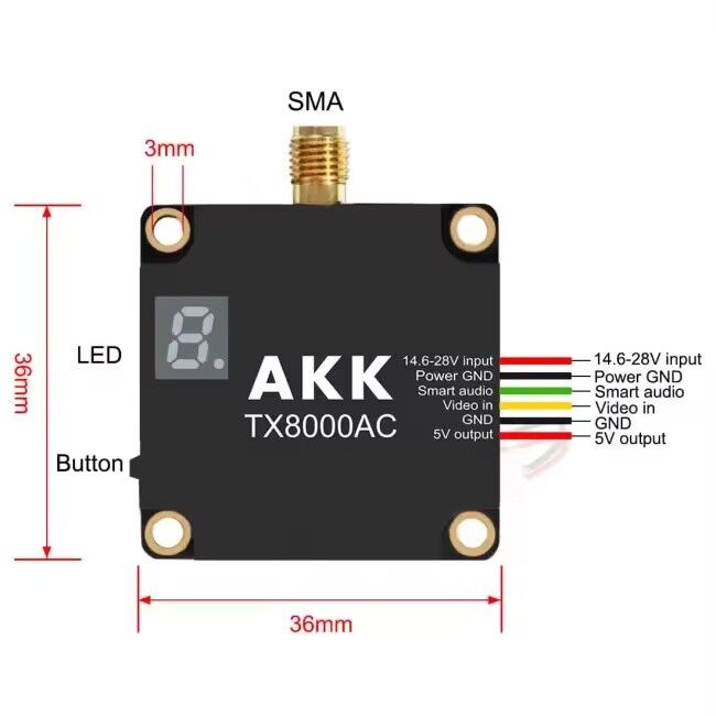 Відеопередавач FPV 4.9 ГГц 8W Kimpok TX8000AC