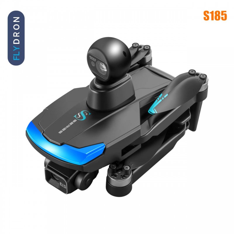 Квадрокоптер S185 Black – дрон з 2.7K і HD камерами, БК мотори, FPV, GPS, 5G Wi-Fi, EIS, 3-осьовий підвіс, Уникнення перешкод, Сенсорний екран 7,2" на пульті, до 23 хвилин, до 5 км, Сумка