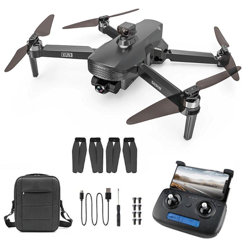 Квадрокоптер ZLRC SG908 Pro - дрон з 4K і HD камерами, FPV, GPS, БК мотори, до 1200м, 26 хвилин в сумці
