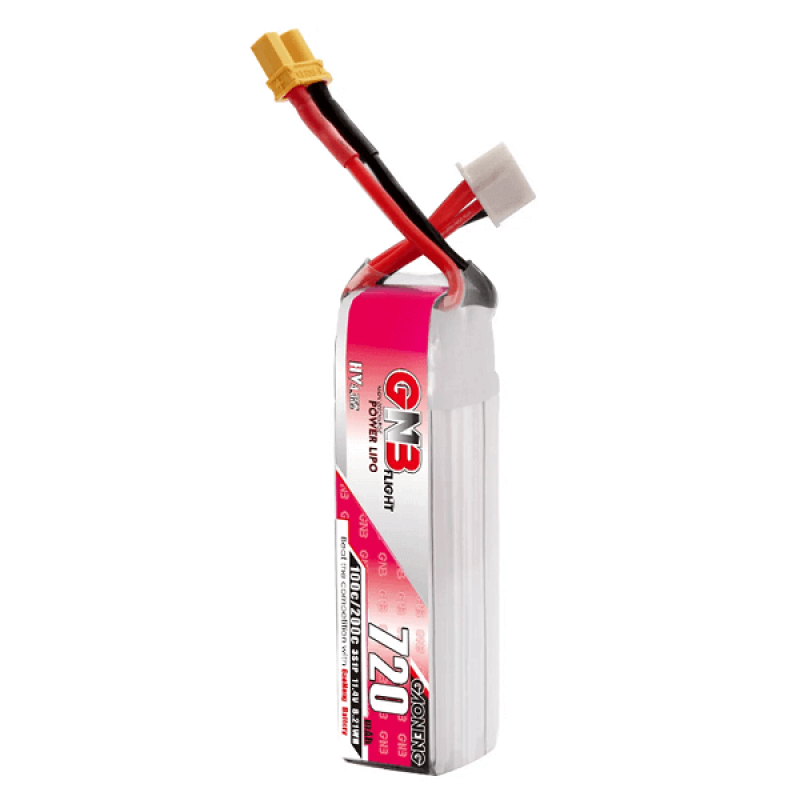 Акумуляторна батарея GNB на 720 mAh 3S 11.4V 100C з роз'ємом XT60 для FPV квадрокоптерів