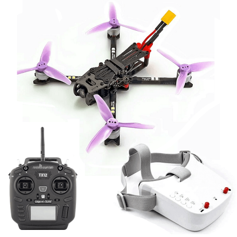 Квадрокоптер DarwinFPV Baby Ape Pro 3" RTF Red – FPV-дрон з камерою, БК мотори, окуляри і пульт ДК