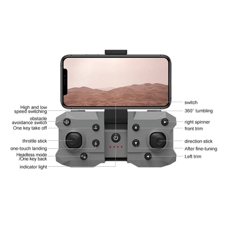 Квадрокоптер XKJ K6 Black – дрон з 4K і HD камерами, FPV, запобігання перешкод, до 15 хвилин в кейсі