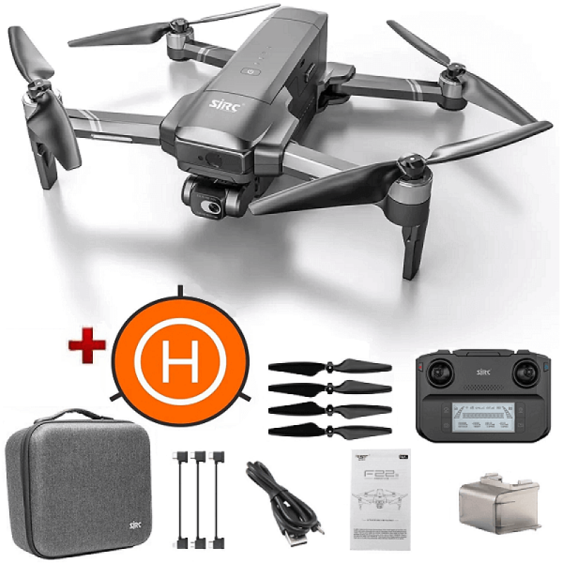 Квадрокоптер SJRC F22S 4K Pro - дрон з 4K камерою, EIS, FPV, GPS, БК мотори, до 3500м, 35 хвилин в кейсі + злітний майданчик