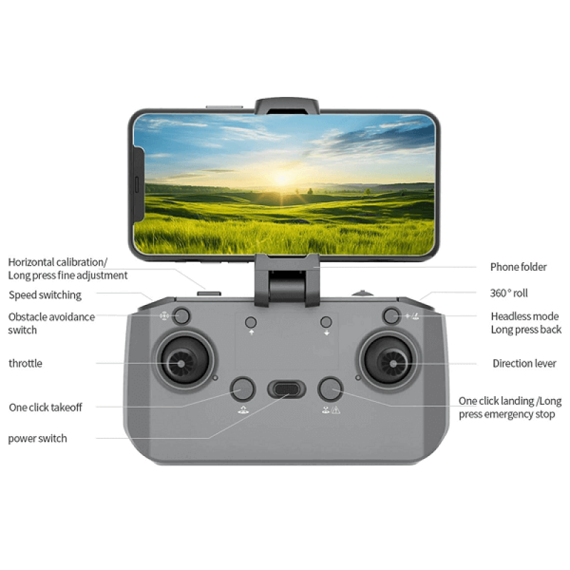 Квадрокоптер RC E99S Black - дрон з 4K і HD камерами, FPV, БК мотори, уникнення перешкод, до 20 хвилин в кейсі