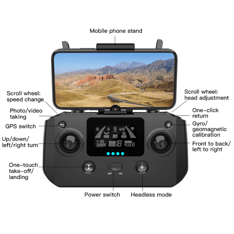 Квадрокоптер LYZRC L700 Pro Black - дрон з 4K і HD камерами, FPV, GPS, БК мотори, до 1200м, 25 хвилин в кейсі + VR окуляри