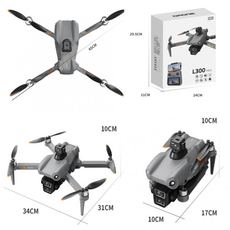 Квадрокоптер L300 Ultra - дрон з HD-камерою, FPV 5G, GPS, уникненням перешкод, пультом із сенсорним екраном, до 500 м, до 28 хвилин у сумці