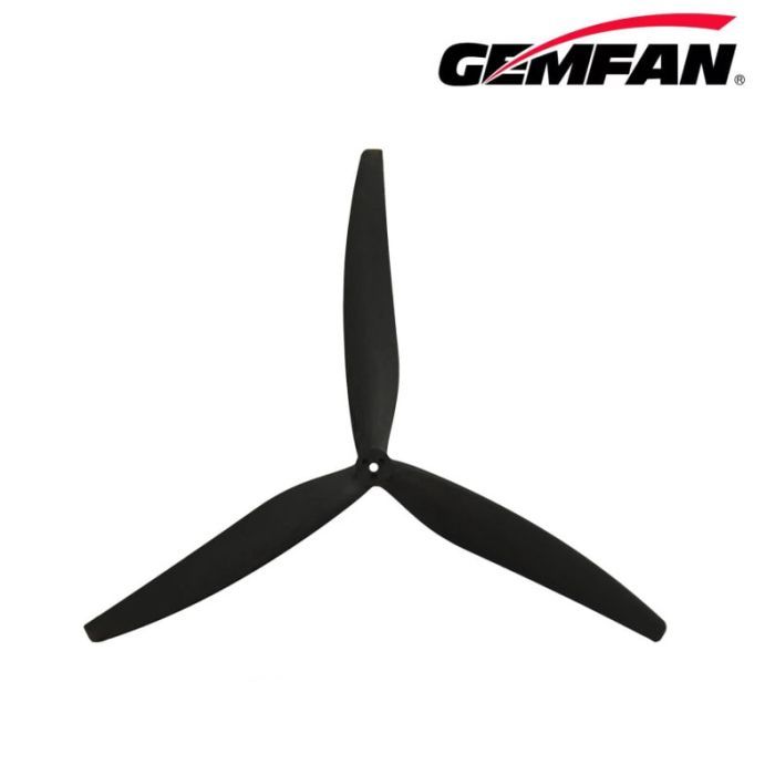 Пропелер для дрона Gemfan 1507 Glass Fiber Nylon 3 Blade 1CW/1CCW- Black (PMGN1507-3B)