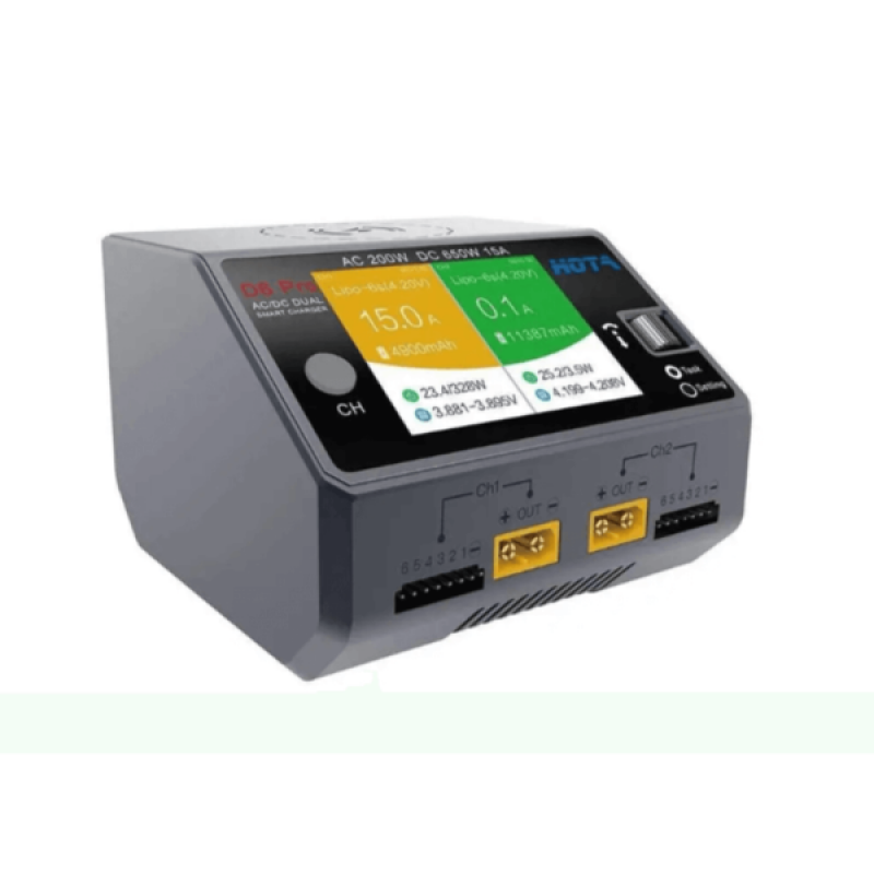Зарядний пристрій HOTA D6 Pro AC 200W DC 650W – зарядка для живлення акумуляторів від мережі