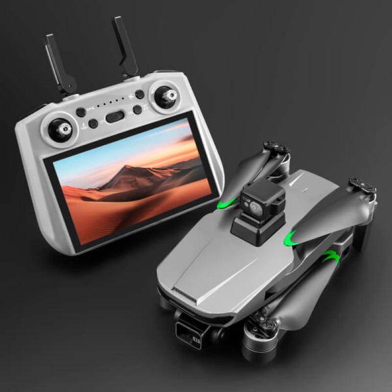 Квадрокоптер AOTULIGHT S155 - дрон з 2.7K камерою, FPV, GPS, 3-осьовим підвісом, пультом з екраном 7.2", уникненням перешкод 360 °, до 6000 м, до 40 хвилин в сумці