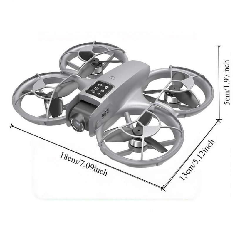 Квадрокоптер M23 - дрон з 4K камерою, FPV, пультом з екраном 4.5", безколекторними моторами, до 200 м, до 10 хвилин у кейсі (сірий)