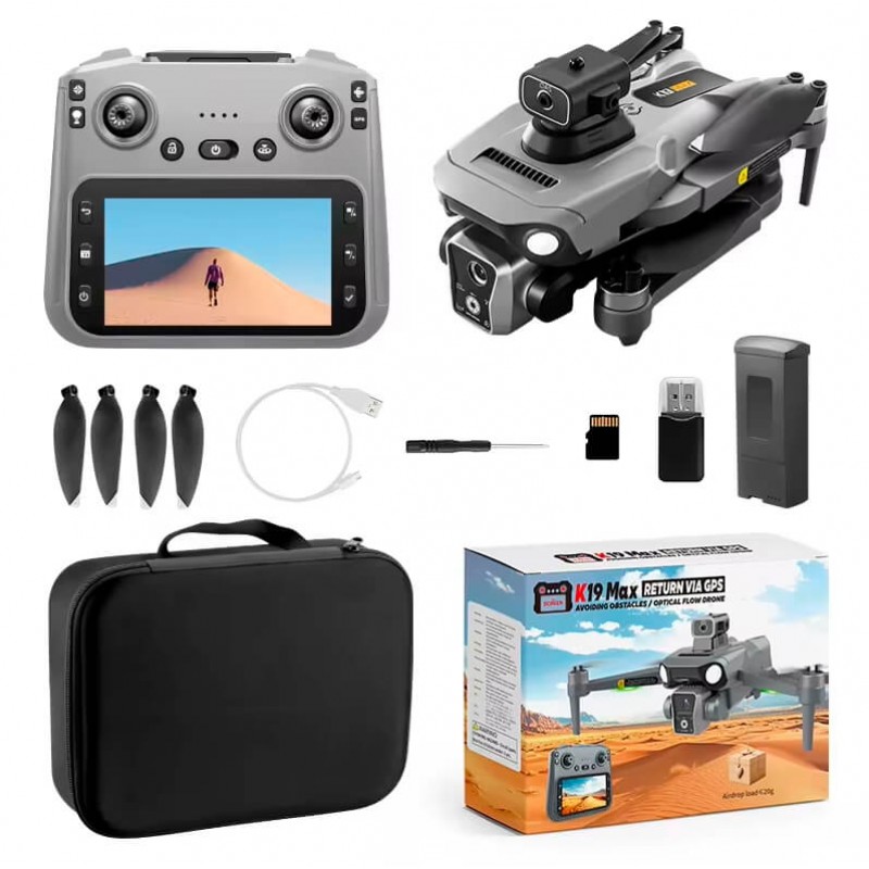Квадрокоптер K19 MAX - дрон з FPV, GPS, уникненням перешкод, до 1200 м, до 20 хвилин у кейсі