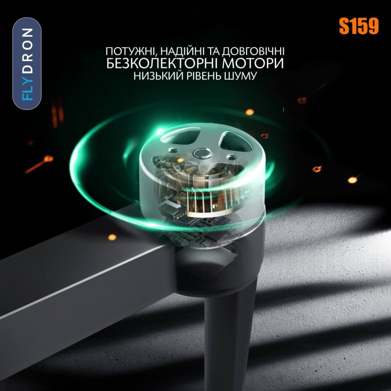 Квадрокоптер S159 – дрон з HD-камерою, БК мотори, FPV, 5G Wi-Fi, GPS, ESC, EIS, Екран на пульті 5,9 дюйми, Уникнення перешкод, до 20 хвилин, до 500 м, Кейс